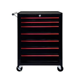 Rolling Metal Tool Chest with 7 Drawers, 20" 7-Drawer Tool Chest Cabinet with Ball Bearing Drawer Slides, Steel Tool Storage Box Organizer  -BLACK
