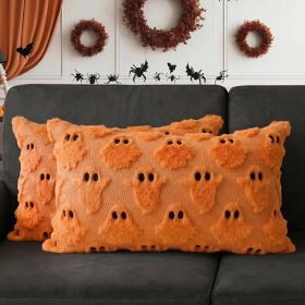 CJSAH98CWGYXHalloween Decorations Ghost Pillow Covers 12x20 Set Of 2 Orange