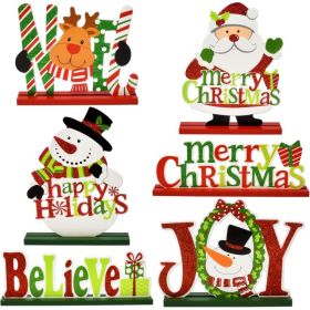 6 Pack Christmas Table Signs, Wooden Holiday Centerpiece Decorations For Dining Table, Mantel, Shelf, Kitchen & Home Decor