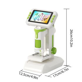 Kids Microscope 1600X Digital Microscope With 4 Inch 1080P Screen Handheld Portable Microscope For Children Educational Science Kit With Slides