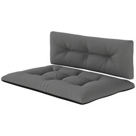 2 Seater Pallet Cushions Outdoor 3.9 Thick Replacement Cushions - Tufted Design For Garden, Patio, Black