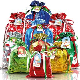 38 Pack Christmas Gift Bags, Assorted Small, Medium & Large Sizes, Holiday Gift Bags For Presents, Treats, Parties & Celebrations
