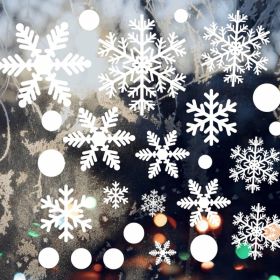 321pcs Christmas Window Decals - 9 Sheets Of Snowflakes, Winter & Holiday Designs For Glass Windows