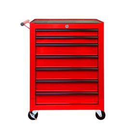 Rolling Metal Tool Chest with 7 Drawers, 20" 7-Drawer Tool Chest Cabinet with Ball Bearing Drawer Slides, Steel Tool Storage Box Organizer  -RED