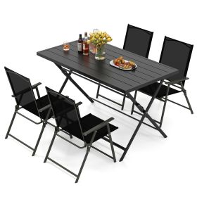 5-Piece Foldable Outdoor Dining Set for Backyard Garden Deck