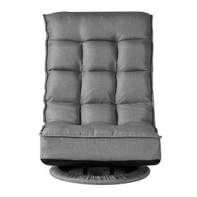 Swivel Floor Gaming Chair, 360-Degree Rotating Floor Chair with 4 Adjustable Position Folding Backrest