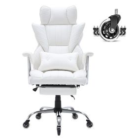 Reclining Office Chair with Footrest, Heavy Duty PU Leather Wide Office Chair, Big and Tall Executive Office Chairs with Lumbar Support