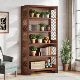 180 Cm Free-Standing Bookshelf 6-Tier Presentation Shelf Storage Rack for Home And Office Organization