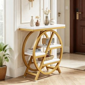 4-Story Small Cocktail Table Snack Table with Shelf Storage Compact Side Table for Living Room Bedroom