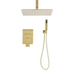 Ceiling Mounted Shower System Combo Set with Handheld and 12"Shower head