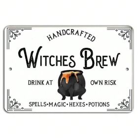 Witches Brew Vintage Metal Sign 8x12 Inch Halloween Wall Art Home Porch Decor Plaque---Unavailable Platform-TikTok