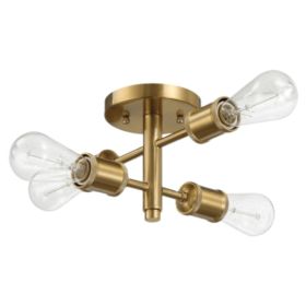 Ephemeral Four Lights Semi Flush Mount Retro Hallway Kitchen Bedroom Living Room Ceiling Pendant 11 W X 6.5 H