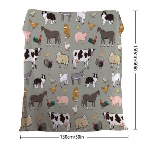 Various Animals Blanket Soft Pig Horse Durable Comfortable Blanket Women Birthday Gift Home Decoration Sofa Couch Office Bed Camping Travel  75x1 (Option: 130cmx150cm-Celadon)